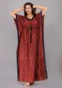Foot Buti Maroon Cotton Fine Printed Kaftan     